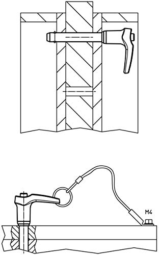 Kugelsperrbolzen, selbstsichernd, mit L-Griff | d1=8 mm / l1=25 mm / Rostfreier Stahl 1.4305 | 22340.0135