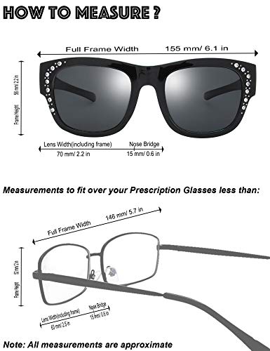 Image of The Fresh High Definition Polarized Wrap Around Shield Sunglasses for Glasses - Leather Eyeglasses Case