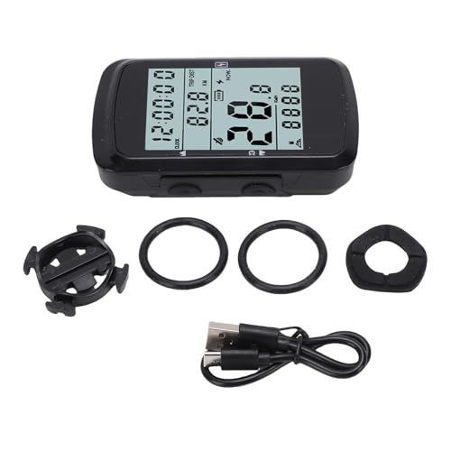 Jectse ワイヤレスサイクルバイクコンピューター、2.4画面付きGPSバイクコンピューター、防水サイクリングマウンテンバイク走行距離計、28時間バッテリー寿命のスピードメーター