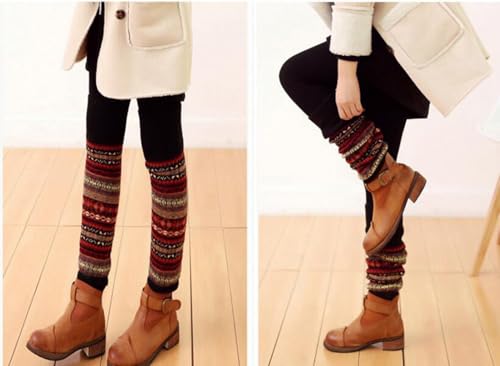 Image of Leg Warmers for Women Long Wool Boot Warmer Thick Warm Leg Warmers for Winter