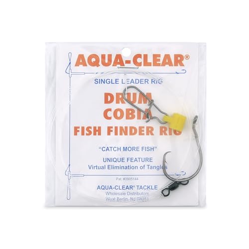 Aqua-Clear Drum Rig, equipo de pesca surf con anzuelo circular 7/0 y líder mono 60lb para Drum, Cobia, Striped Bass y Rockfish