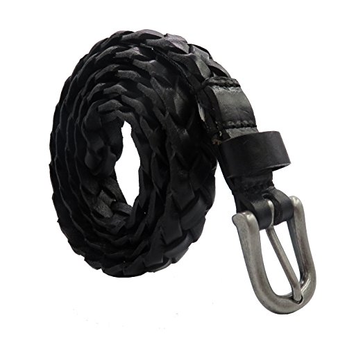 Women's Leather Belt Skinny Waist Belts Full Grain Vintage Hand Braided Jeans/Dress2