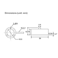 Vista 14 de ATO Micro - Célula de carga de compresión y tensión de 11.0 lbs, tipo botón, mini sensor de célula de carga de pesaje, sensor subminiatura de fuerza