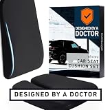 Elmara Doctor-Designed Car Seat Cushions for Driving – Car Seat Back Support, Driver Seat Cushion and Back Cushion for Car, Pillow for Driving Seat – The Ultimate Comfort Solution for Cars (Jet Black)