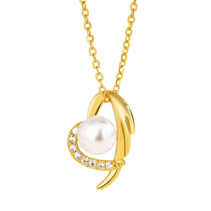 Collier argent pur S925 anti-allergie avec pendentif d'amour de perle sur mesure