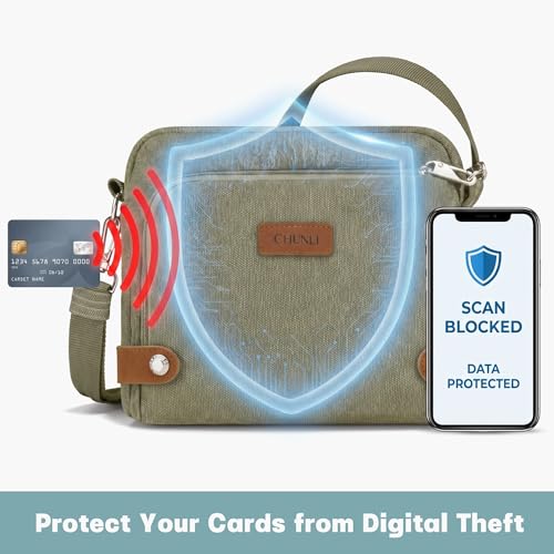 Image of Anti Theft Crossbody Bag for Women, RFID Blocking Travel Purse Slash Proof | CHUNLI Pickpocket Proof Crossbody Bags, Travel Purse Bag with Lockable Zippers & Slash Resistant Strap