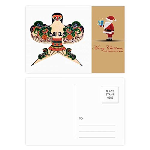 Cartes postales traditionnelles de cerf-volant chinois motif Père Noël