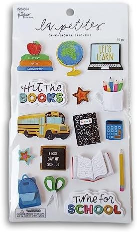 Time for School 3D Stickers for Crafts, Scrapbooks, Cardmaking - 16 Pieces image 2