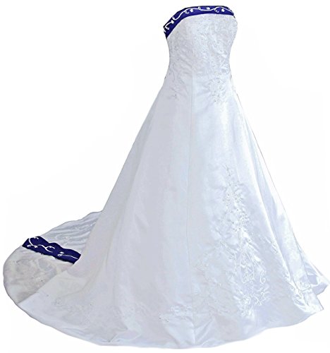 FairOnly H9 Frauen trägerloses Stickerei Hochzeitskleider – Bild 4