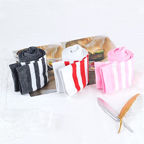 Intgoodluckycc Thigh High Socks, Striped Long Knee High Socks For Women, Cute Womens Over The Knee Socks Stockings (3 Pairs, Mixed Colors 2) #TOP4