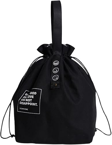Bolsa de almuerzo de lona con cordón, bolsa de almuerzo aislada estilo japonés, bolsa de almuerzo reutilizable, bolsa de almuerzo aislada con asa y