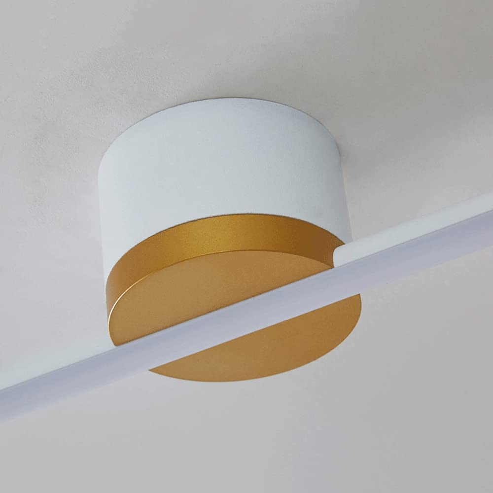 Minimalistyczna liniowa lampa sufitowa naturalna biel 4000K LED długa nowoczesna półwpuszczana do sypialni korytarza kuchni, biały czarny