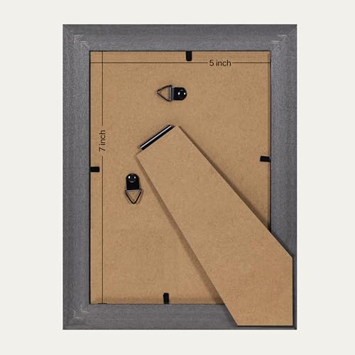 Image of eletecpro 5x7 Vintage Picture Frame, Glass Cover, Bronze, 2-Pack | Display Photo 4x6 with Mat or 5x7 without, Horizontal or Vertical, Tabletop or Wall Decor