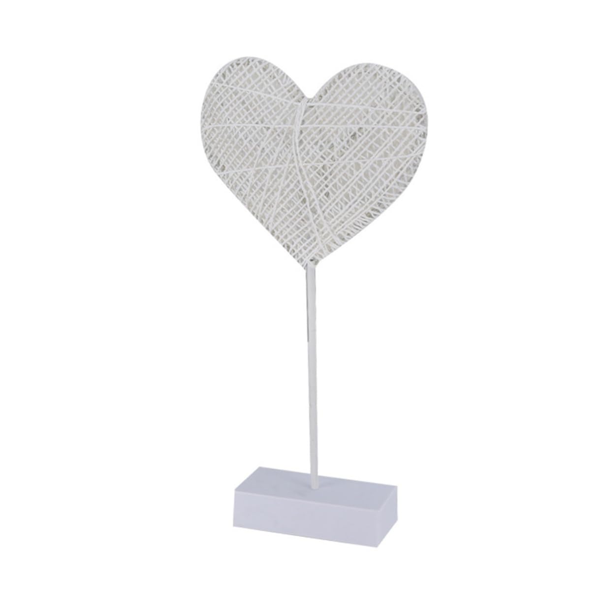BESTonZON LED Heart Shape Rattan Table Lamp Battery Operated Small Night Light with Flashing Function Romantic Decoration Lamp for Home or Special