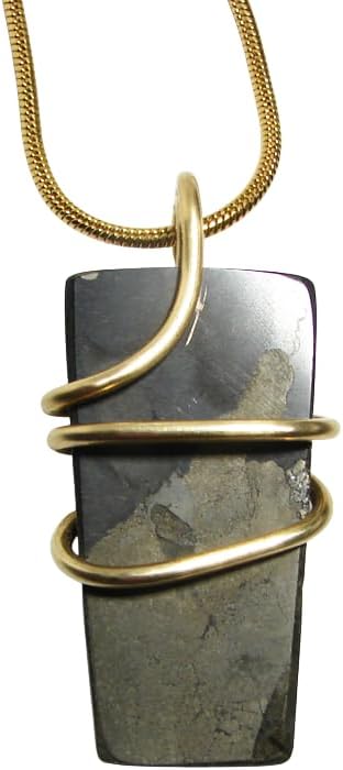 Healer's Gold Apache Gold Worry Stone Pendant Reiki Infused Pyrite Magnetite Chalcopyrite Arizona Alchemy #35