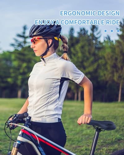 MSDADA Gel Bike Seat Mountain Road Bicycle Saddle - Comfortable MTB Bicycle Seats with Soft Cushion Padded for Comfort Men Women - Waterproof Bike Saddles Accessories for Exercise Bikes - Black