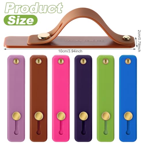 Image of Weewooday 6 Pieces Phone Grip Holder Cell Phone Grip Strap Telescopic Finger Strap Stand Universal Finger Kickstand for Most Smartphones(Lovely Color,Classic)
