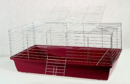 Nagerkäfig,Hasenkäfig,Meerschweinkäfig,Käfig,Rabbit,Zwergkaninchen ca. 100 x 54 x 43 cm "bordeaux"