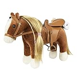 Horse Stuffed Animal Toys with Gold Hair, Cute Comb, Fine Saddle-Prefect for Birthday and Christmas, Kid's Favorite Beautiful Appaloosa Pony