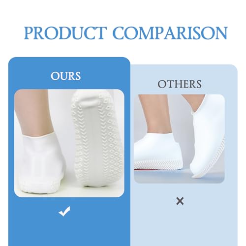 Silikon Überschuhe Wasserdicht und Rutschfest – Wiederverwendbare Schuhüberzieher für Damen und Herren, Ideal für Regen, Schnee und Schlamm, zwei Stücke Passend für Schuhgrößen 34-45
