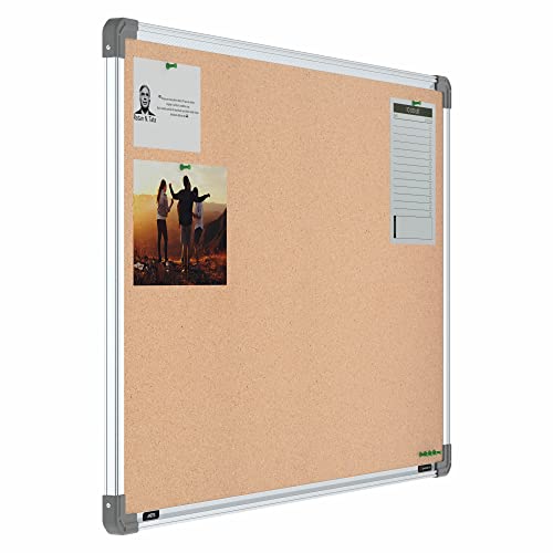 Image of Scholar Art Metis 2x3 Feet Cork Board for Wall & Study Table | High Strength Natural Cork + High Density Soft Board for Pinning Photos, Sticky Notes & Reminders