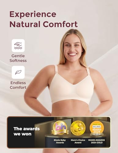 Image of Momcozy Nursing Bras for Breastfeeding, YN21 Seamless Ultra Comfort Maternity Bra, Natural Shape, Pregnancy Sleep Bralette
