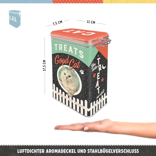 Nostalgic-Art Retro Aromadose, 1,3 l, Good Cat Treats – Geschenk-Idee für Katzen-Besitzer, im Vintage Design, im Vintage Design