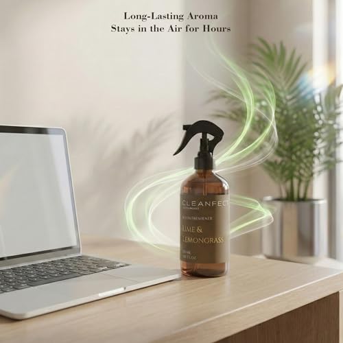 Image of Lime & Lemongrass Room Spray 300ml - Luxury Air Freshener with Natural Oils, Long Lasting Home Fragrance, Odor Neutralizer for Bathroom, Bedroom, Living Room & Office