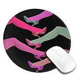 Mauspad,Runde Strümpfe Lange Beine Mauspad,Einzigartiges Mauspad mit Design,Rutschfeste Gummiunterseite Mauspad mit genähtem Rand,Wasserdichtes Büro-Mauspad