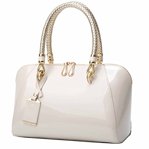 Bolso Satchel Mujer Beige Sintético 10.2x5.5x7.4 in miniatura 1