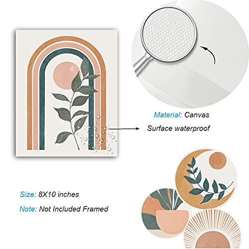 Xuoiaynb Abstract Boho Wall Art Prints, Minimalist Geometric Sun Canvas Wall Art (8"X10"X6Pcs, Unframed)-Mid Century Modern Art Print For Bedroom Decoration #TOP5