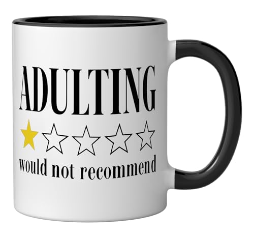Taza de cerámica 11 oz negro/blanco miniatura 2