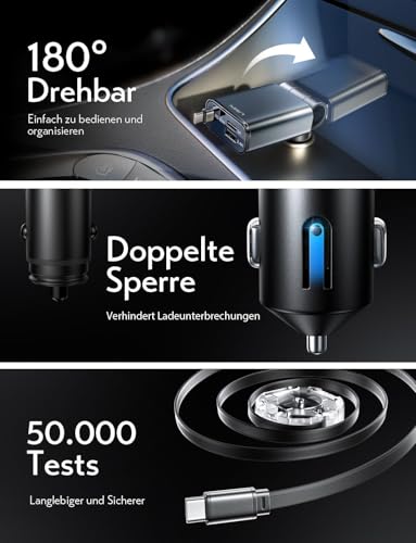 LISEN 57W Zigarettenanzünder USB C 3 in 1 Auto Ladegerät - [300% Kompakt] – Ansicht 9