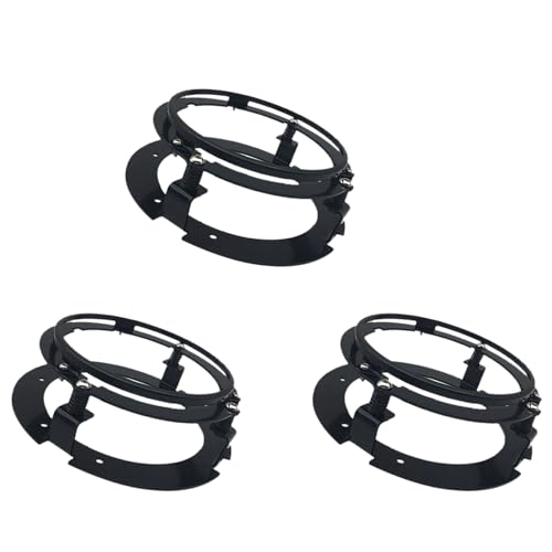 Soporte de montaje redondo de 5.75 pulgadas con tres adaptadores antivibración de faro negro
