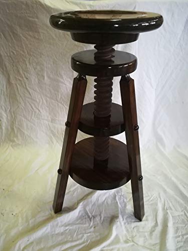La IBERICA Tabouret à vis Bois. Vernis de couleur noyer.
