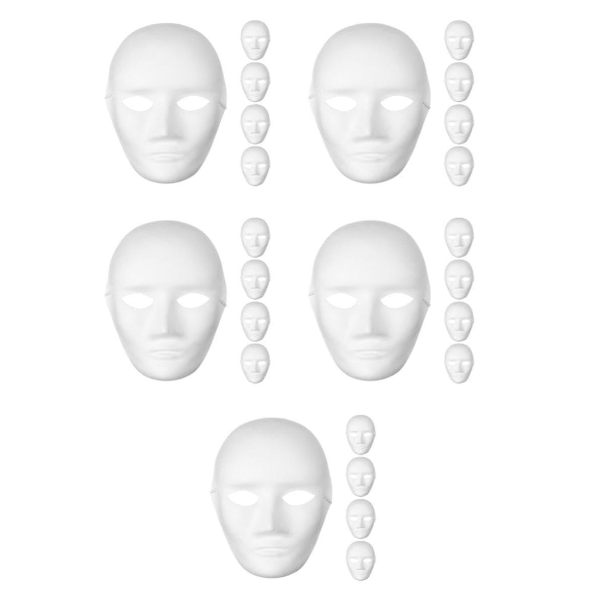SEWACC 25 Piezas Máscara White de Papel, Ligera y Ecológica, Adecuado para Fiestas Infantiles y Manualidades Creativas de Pintura y Decoración