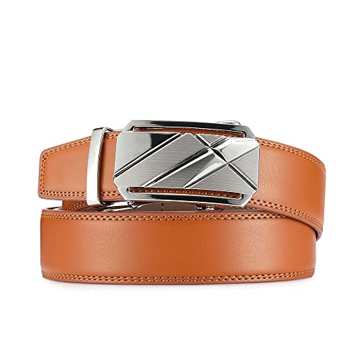 Men's Real Leather Ratchet Dress Belt - Slide Belt for Men,Elegant Gift Box2