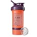 GOMOYO I AM Word Mesh on BlenderBottle Brand ProStak Shaker Cup, 22-oz. Protein Shaker Bottle with BlenderBall Whisk and 2 Twist n’ Lock Attachable containers(Coral/Plum)