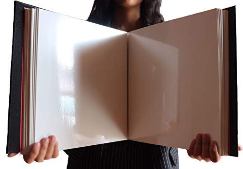 Self Adhesive Photo Album, Vegan Black Leather, 100 Pages 50 Sheets, Scrapbook, Wedding, Magnetic Sheet, Self Stick, 4x6, 5x7, 8x10, 8-1/2x11, Picture, Family, Large, Travel, Book, Portfolio