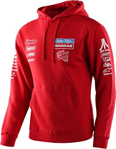 Troy Lee Designs GASGAS TEAM 2021 PULLOVER HOODIE Motorcycle Motocross Dirt Bike Powersports. Lightweight Long Sleeve Mens Womens Unisex (MD, Red)