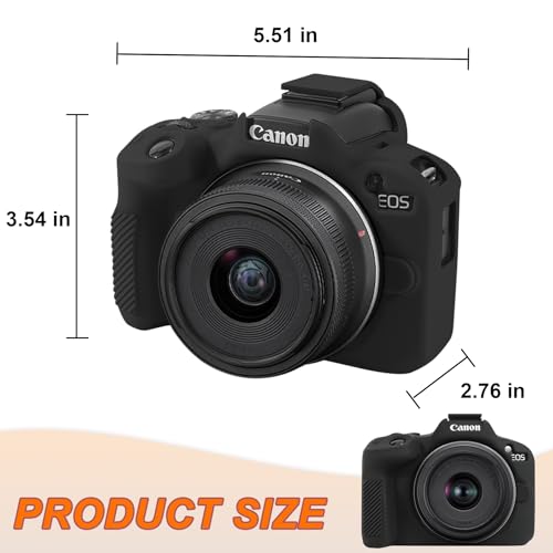Funda de silicona para cámara Canon EOS R50 negra miniatura 6