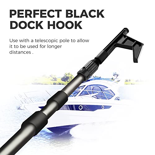 Yetaha 2Pcs Boat Hook Attachment, 8.26" X4.13" Black Nylon Hook Head Replacement, Handy Hook Boating Accessories For Extension Pole #TOP4