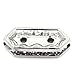 Housweety 50PCs Spacer Bars With Rhinestone 2 Holes Silver Tone 15mmx6mm( 5/8"x 2/8")
