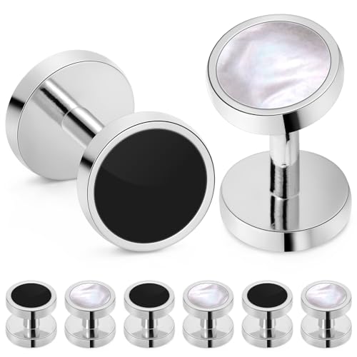 Image of HAWSON Fashion Mother-of-Pearl Tuxedo Shirt Button and Cufflink Set, Specially Designed for Wedding Business