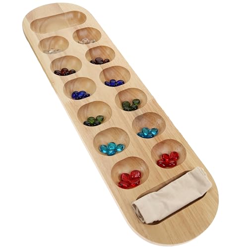 Classic Mancala juego de mesa de madera 22 pulg miniatura 6