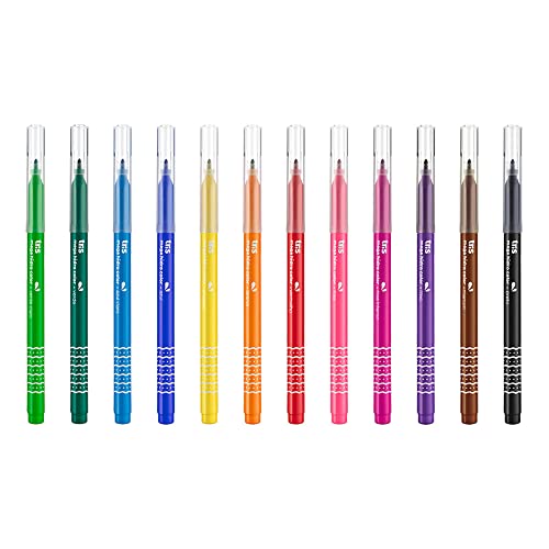 Hidrocor Ponta Fina Retrátil Mega Hidro Color - 12 Cores - Tris