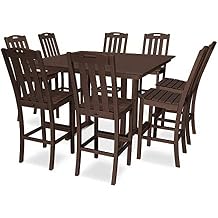 Trex Outdoor FurnitureTM Yacht Club 9-Piece Farmhouse Trestle Side Chair Bar Set in Vintage Lantern