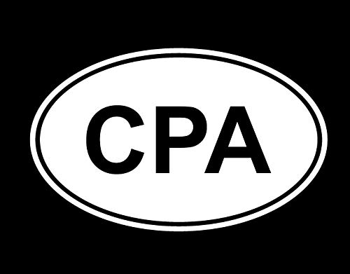 CPA Certified Public Accountant Euro Oval Vinyl Decal Sticker for ...