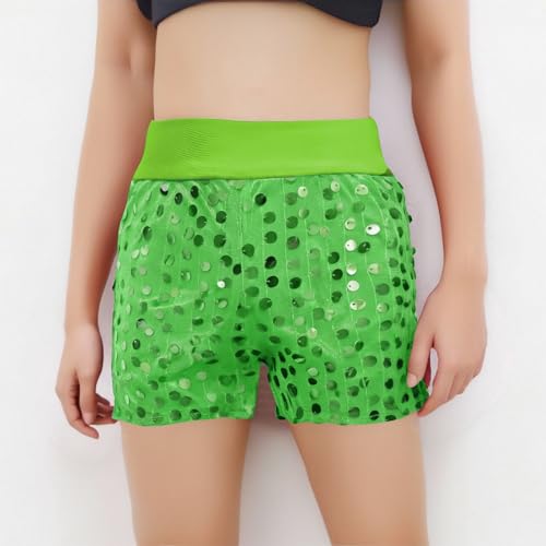 Girls Sparkly Sequin Shorts Kid Cute Shiny Polka Dot Dance Outfits Metallic Glitter Performance Party Hot Short Pants2
