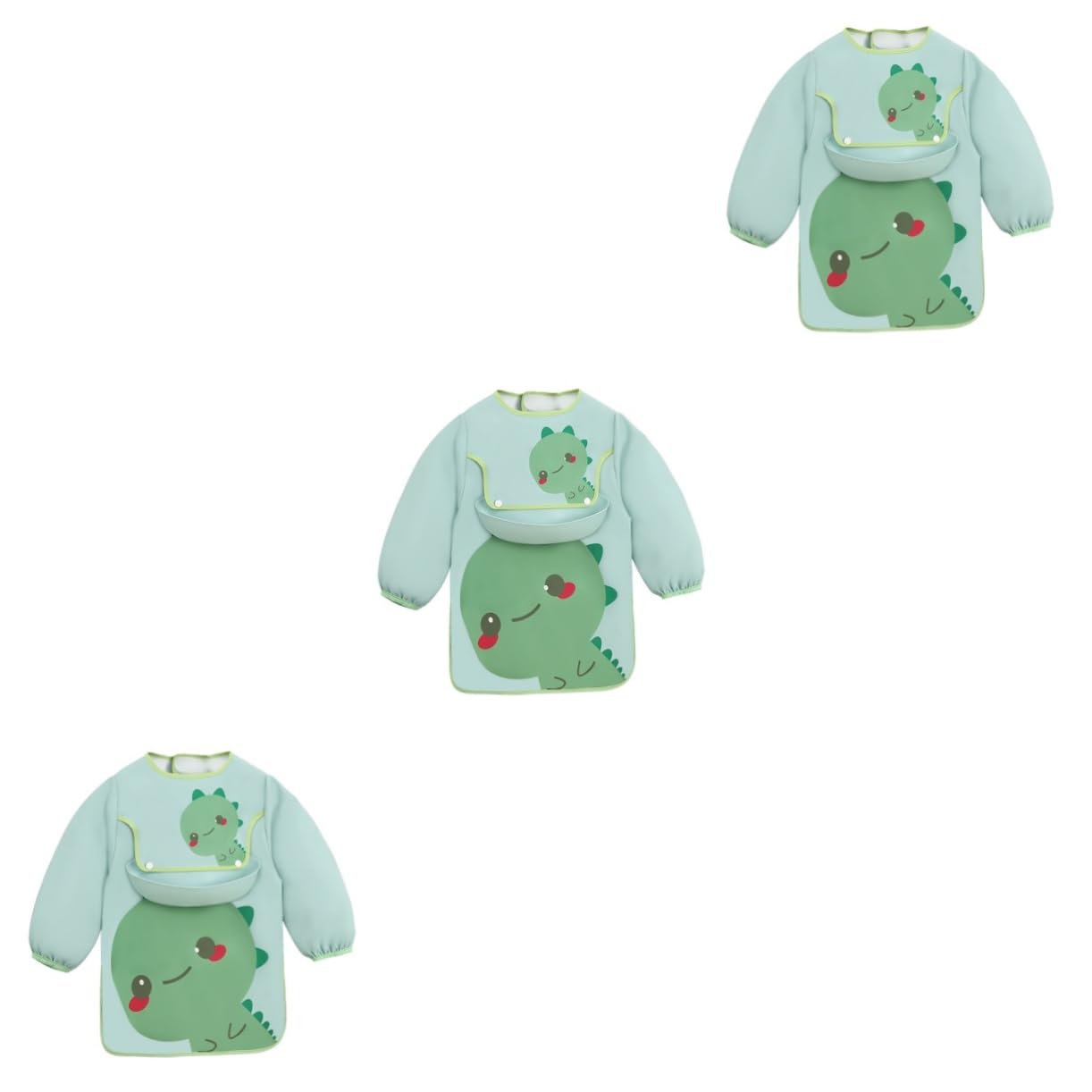 ifundom 3piezas Babero Para Bebés Delantal De Comida Con Mangas Largas Ropa De Protección Para Alimentación Cómodo